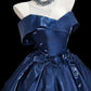 Pretty Homecoming Dress Off-the-Shoulder Bowknot Pleated Short Prom Dress Back to School Outfits Party Dress  D6047