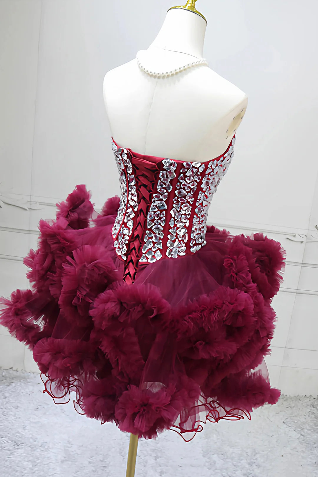 Vintage  Homecoming Dress Sweetheart Rhinestone Short Prom Dress Back to School Outfits Party Dress  D6044
