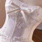 Chic Homecoming Dress White Sweetheart Pleated Lace Flower Short Prom Dress Back to School Outfits Cocktail Dress  D6015