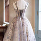 Chic Homecoming Dress Spaghetti Straps Tulle Applique Short Prom Dress Back to School Outfits Party Dress  D6040