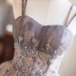 Chic Homecoming Dress Spaghetti Straps Tulle Applique Short Prom Dress Back to School Outfits Party Dress  D6040