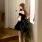 Charming Homecoming Dress Off the Shoulder Tulle Bowknot  Rinestone Short Prom Dress Back to School Outfits Party Dress  D6083