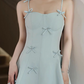 Cute Homecoming Dress Spaghetti Straps Bowknot Short Prom Dress Back to School Outfits Party Dress  D6020