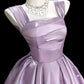 Pretty Homecoming Dress Square Pleated Short Prom Dress Back to School Outfits Cocktail Dress D6009