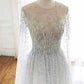 Stunning Silver Beaded Long Formal Dress M971