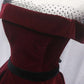 Burgundy velvet long prom gown formal dress  M650