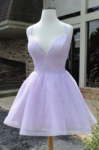 Purple tulle short prom dress homecoming dress M2023