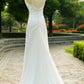 Charming V-Neck Long Chiffon Beach Wedding Dress M1352