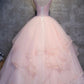 Ball Gown Long Prom Dress with Hand Made Flowers, Gorgeous Quinceanera Dresses M1674