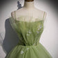 Spaghetti Straps Olive Green Tulle Ball Gown M882