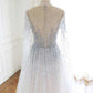 Stunning Silver Beaded Long Formal Dress M971