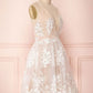 Cute V Neck Backless Pink Lace Appliques Short Prom Dress, Pink Lace Formal Graduation Homecoming Dress M2827