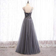 Charming Sequins Top Grey Tulle Prom Drsss M921