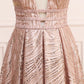 A Line Deep V Neck Long Prom Dress with Sequins, Glitter Sleeveless Evening Dress M1825