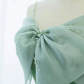 Simple Green tulle tea length prom dress, green tulle formal dress M5818