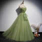 Light Green Beautiful Tulle Prom Dress 2022, Long Green Evening Party Dresses M5728