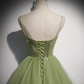 Light Green Beautiful Tulle Prom Dress 2022, Long Green Evening Party Dresses M5728