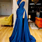 Blue Prom Dress, Beaded Prom Dresses, One Shoulder Prom Dresses, Pageant Dresses For Women, Lace Applique Prom Dresses, Cheap Prom Dresses, Prom Dresses 2022,MD6967