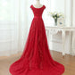 Burgundy tulle lace applique long prom dress, burgundy evening dress M4842