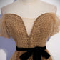 Cute tulle long prom dress A line evening dress M5379