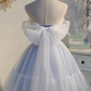 Sweet Light Blue A-line Short Party Dress M5910