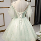 Beautiful Beads Tulle Sweetheart Neckline Ball Gown Homecoming Dresses M5911