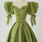 Cute strawberry long prom dress green evening gown M5324