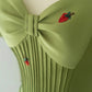 Cute strawberry long prom dress green evening gown M5324
