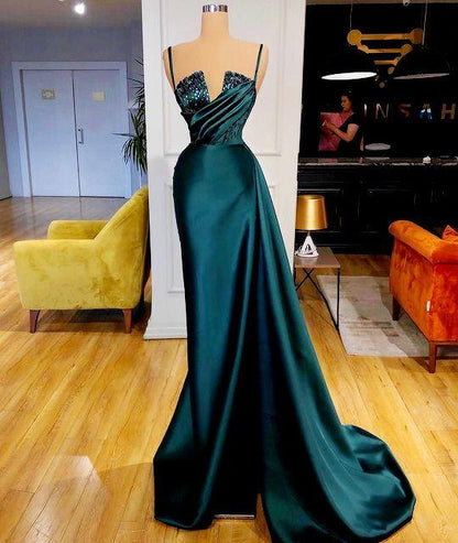 Elegant green evening gowns Long Prom Dress M4928
