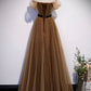 Cute tulle long prom dress A line evening dress M5379