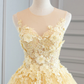 Yellow Prom Dresses,Long Prom Dress,A-line Evening Dress,Senior Prom Dress, M6015
