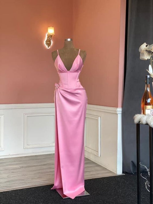 2023 Sexy Prom Dress Satin Sleeveless Evening Dress,MD7126
