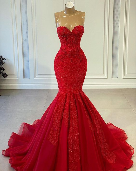 prom dresses, lace prom dresses, red prom dresses, evening dresses M5776