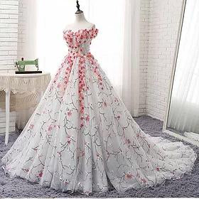Off Shoulder Lace Applique Evening Prom Dresses, Cheap Custom Sweet 16 Dresses M1633