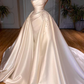 GLAMOROUS ONE SHOULDER PEARL WEDDING DRESS OVERSKIRT BRIDAL GOWNS ON SALE,MD6617