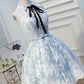 Light Sky Blue Halter Homecoming Dress with Lace Appliques, Cute Short Formal Dress M1733